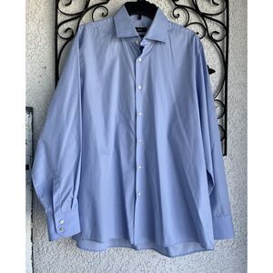 Hugo Boss Men’s Collard Button Dress Shirt - Large - Blue
